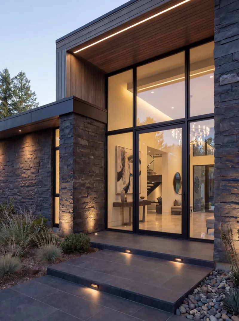 CLiC privacy glass installed in doors for entrance privacy