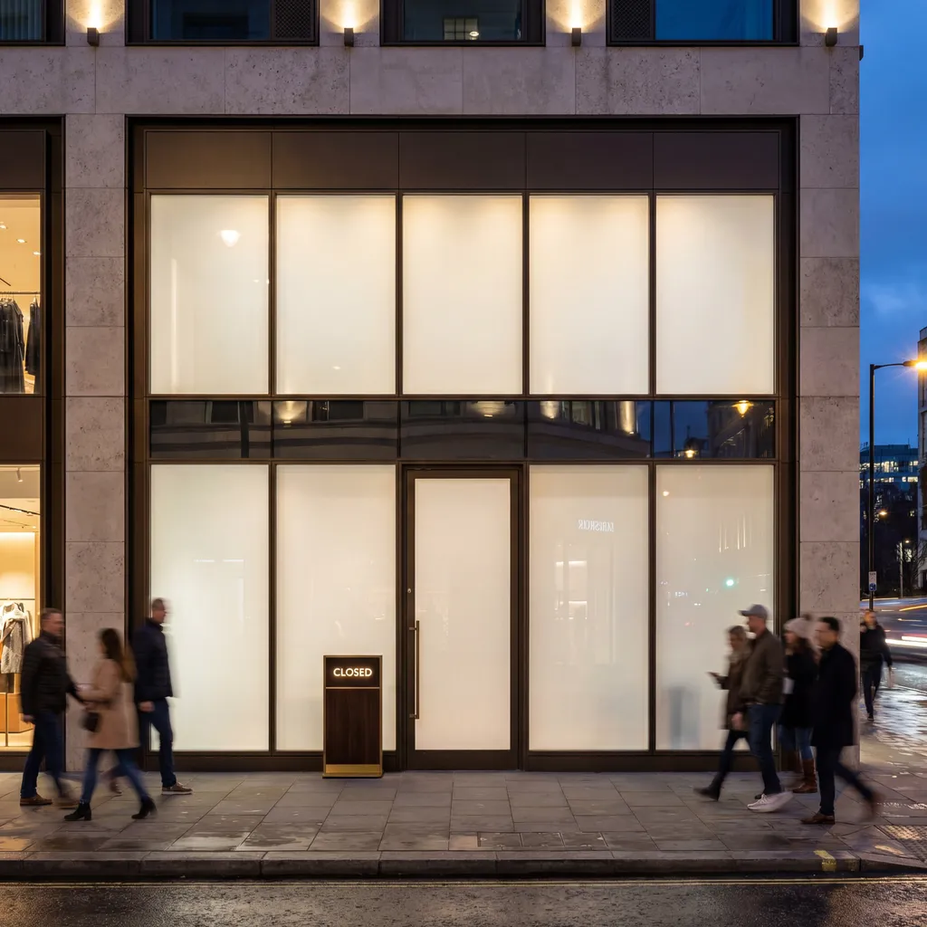 Healthcare office glass partition in private state
